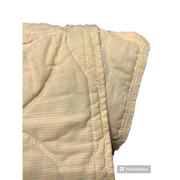 Handcrafted Baby Quilt 33 1/2 x 40" Green Yellow Animal Turtle Elephant Bear Cat - Picture 3 of 4